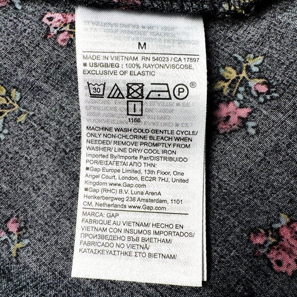 GAP Peplum Ditsy Floral Print Top Black Women's Size Medium - Picture 9 of 10